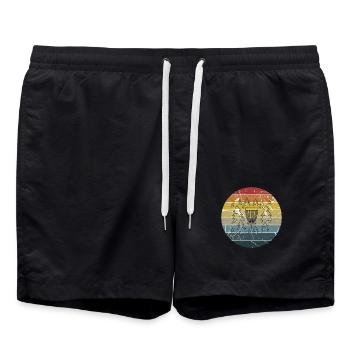 Disc Golf Rétro Vintage - Short de bain - noir - Devant - AI Model Male 185 light (185cm)