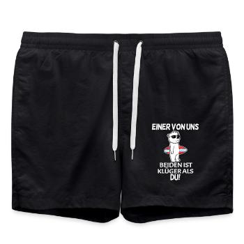 lustiger Spruch - Badeshorts - Schwarz - Vorne - AI Model Male 185 light (185cm)