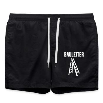 Bauleiter Leiter Wortspiel - Badeshorts - Schwarz - Vorne - AI Model Male 185 light (185cm)