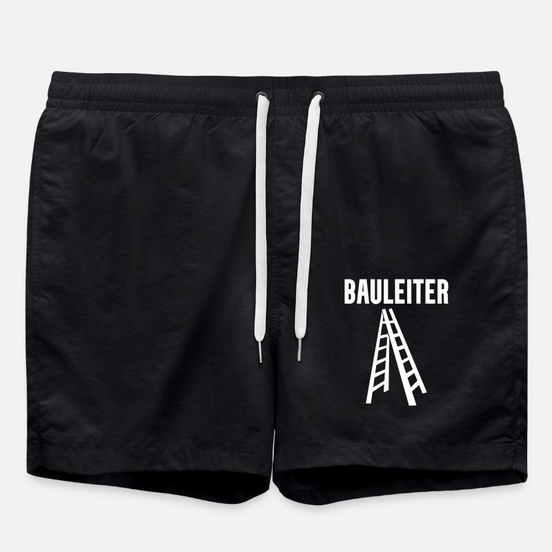 Bauleiter Leiter Wortspiel - Badeshorts - Schwarz