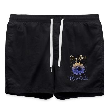 Stay Wild Moon Child Boho Grafik - Badeshorts - Schwarz - Vorne - AI Model Male 185 light (185cm)