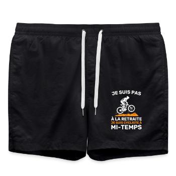 Cycliste à mi-temps Cadeau Humour De Retraite - Short de bain - noir - Devant - AI Model Male 185 light (185cm)