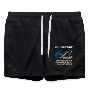 60 Jahre Alter 60. Geburtstag lausiges Shirt - Badeshorts - Schwarz - Vorne - AI Model Male 185 light (185cm)