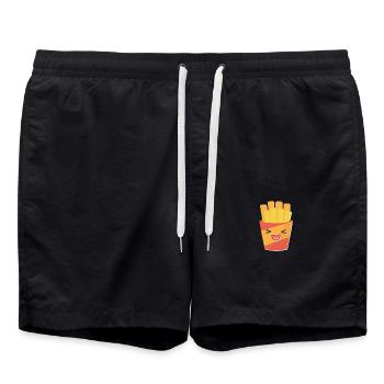 French Fries Kawaii Fast Food - Swim Trunks - black - Front - AI Model Male 185 light (185cm)