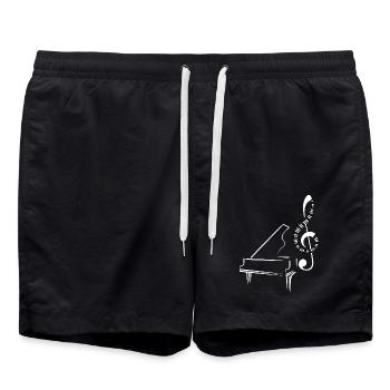 Notes musicales Musique Musiciens Clés de notes - Short de bain - noir - Devant - AI Model Male 185 light (185cm)