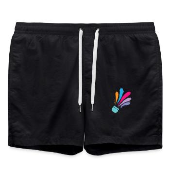 colorful badminton badminton badminton sport - Swim Trunks - black - Front - AI Model Male 185 light (185cm)