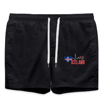 Iceland Flag Map Heartbeat for Icelandic Pride - Short de bain - noir - Devant - AI Model Male 185 light (185cm)