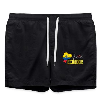 Ecuador Flag Map Heartbeat Design for Ecuadorean - Short de bain - noir - Devant - AI Model Male 185 light (185cm)