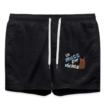 Pferd Araber muss gar nichts - Badeshorts - Schwarz - Vorne - AI Model Male 185 light (185cm)