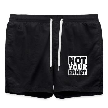 Not Your Ernst - Nicht Dein Ernst Denglisch - Badeshorts - Schwarz - Vorne - AI Model Male 185 light (185cm)