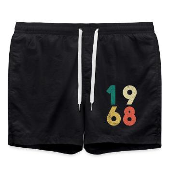 1968 Vintage Birthday Retro - Swim Trunks - black - Front - AI Model Male 185 light (185cm)