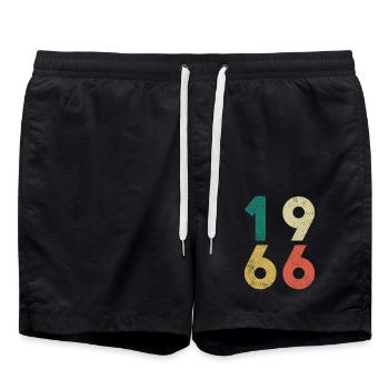 1966 Vintage Birthday Retro - Swim Trunks - black - Front - AI Model Male 185 light (185cm)