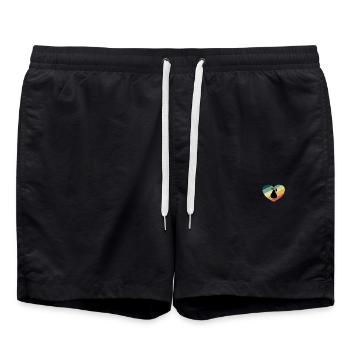 Birne Obst Frucht Birnen Herz Retro Geschenk - Badeshorts - Schwarz - Vorne - AI Model Male 185 light (185cm)