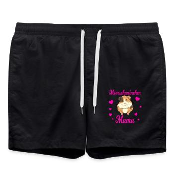 Meerschweinchen Mama für einen Meerschweinchen - Badeshorts - Schwarz - Vorne - AI Model Male 185 light (185cm)