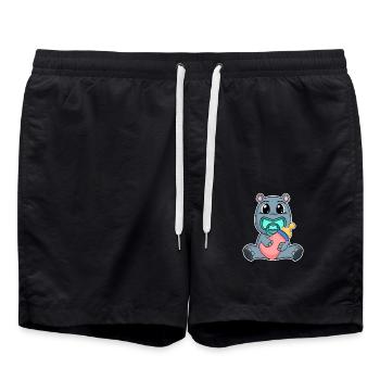 Baby Hippo - Swim Trunks - black - Front - AI Model Male 185 light (185cm)