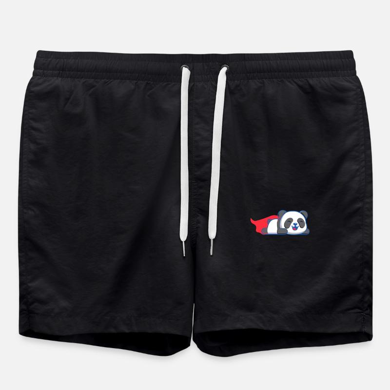 Panda Superhero - Swim Trunks - black