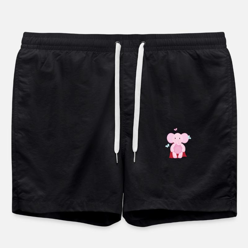 Elefant Superheld - Badeshorts - Schwarz