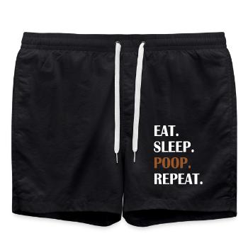 Eat Sleep Poop Repeat - Short de bain - noir - Devant - AI Model Male 185 light (185cm)