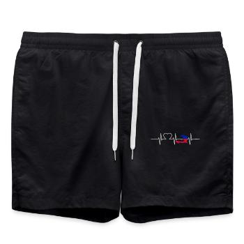 Haïti Herzschlag Flagge Vintage Rétro Haïti - Short de bain - noir - Devant - AI Model Male 185 light (185cm)