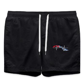 Kuba Herzschlag Flagge Vintage Retro Kuba - Badeshorts - Schwarz - Vorne - AI Model Male 185 light (185cm)
