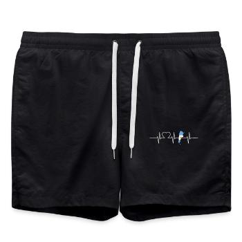 Argentina Heartbeat Flag Vintage Argentina - Swim Trunks - black - Front - AI Model Male 185 light (185cm)