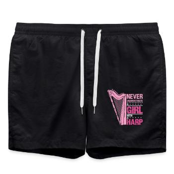 Girl with a Harp - Short de bain - noir - Devant - AI Model Male 185 light (185cm)