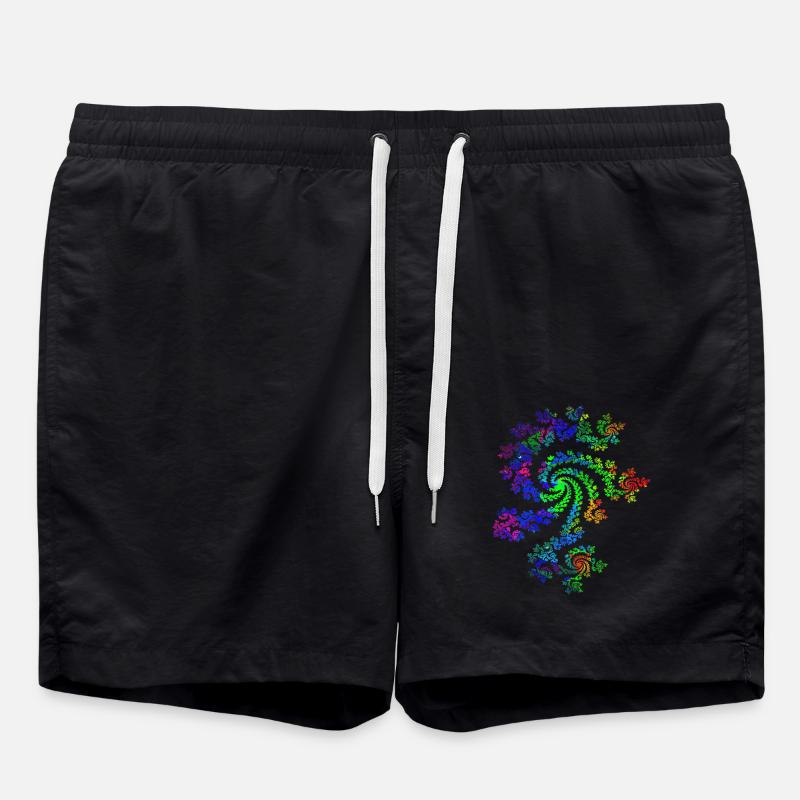 Fraktal Farbenfroh - Badeshorts - Schwarz