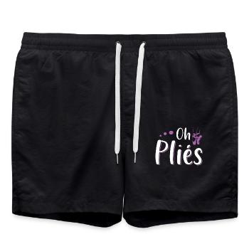 Ballet saying funny Oh Plies - Swim Trunks - black - Front - AI Model Male 185 light (185cm)