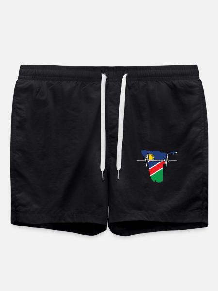 Namibia Herzschlag Flagge Vintage Namibia - Badeshorts - Schwarz