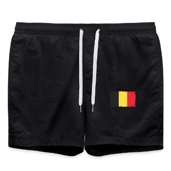 Belgique Herzschlag Flagge Vintage Belgique - Short de bain - noir - Devant - AI Model Male 185 light (185cm)