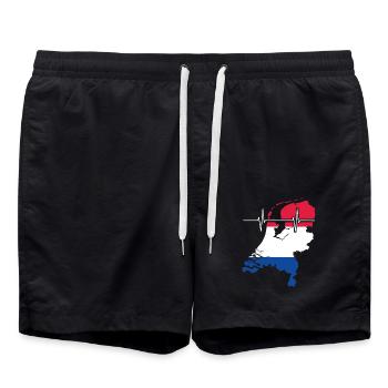 Pays-Bas Herzschlag Flagge Vintage Pays-Bas - Short de bain - noir - Devant - AI Model Male 185 light (185cm)