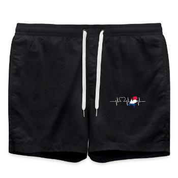 Pays-Bas Herzschlag Flagge Vintage Pays-Bas - Short de bain - noir - Devant - AI Model Male 185 light (185cm)