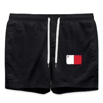 Malte Battements de cœur Drapeau Vintage Malte - Short de bain - noir - Devant - AI Model Male 185 light (185cm)
