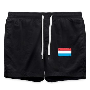 Luxembourg Heartbeat Flag Vintage Luxembourg - Swim Trunks - black - Front - AI Model Male 185 light (185cm)