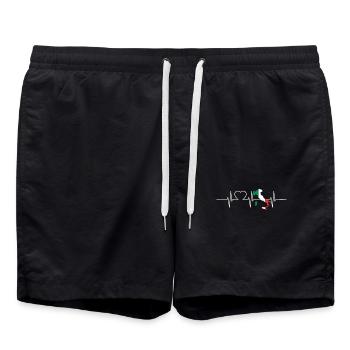 Italy Heartbeat Flag Vintage Italy - Swim Trunks - black - Front - AI Model Male 185 light (185cm)