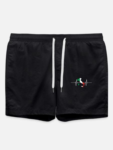 Italie Herzschlag Flagge Vintage Italie - Short de bain - noir