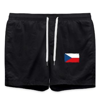 Tchéquie Herzschlag Flagge Vintage République tchèque - Short de bain - noir - Devant - AI Model Male 185 light (185cm)