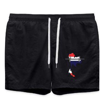 Thaïlande Heartbeat Flag Vintage Thaïlande - Short de bain - noir - Devant - AI Model Male 185 light (185cm)