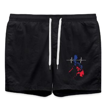 Philippines Heartbeat Flag Vintage Philippines - Short de bain - noir - Devant - AI Model Male 185 light (185cm)