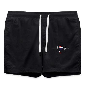 Thaïlande Heartbeat Flag Vintage Thaïlande - Short de bain - noir - Devant - AI Model Male 185 light (185cm)