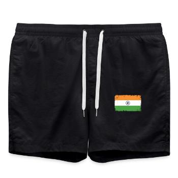 Inde Heartbeat Flag Vintage Inde - Short de bain - noir - Devant - AI Model Male 185 light (185cm)