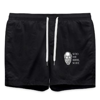 Scio me nihil scire - Socrates - Swim Trunks - black - Front - AI Model Male 185 light (185cm)