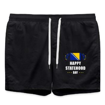 Bosnia and Herzegovina Statehood Day - Swim Trunks - black - Front - AI Model Male 185 light (185cm)
