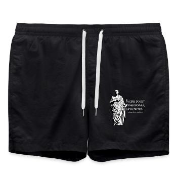 Latin - Facere docet philosophia non dicere - Swim Trunks - black - Front - AI Model Male 185 light (185cm)