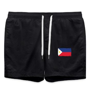 Philippinen Herzschlag Flagge Vintage Philippinen - Badeshorts - Schwarz - Vorne - AI Model Male 185 light (185cm)