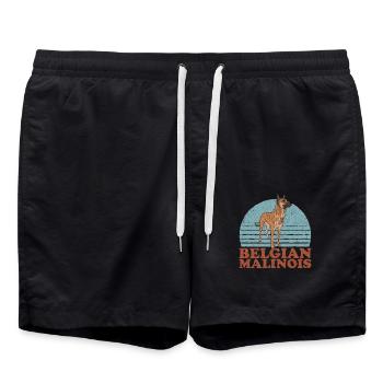 Malinois Belgian Shepherd Dog Gift - Swim Trunks - black - Front - AI Model Male 185 light (185cm)