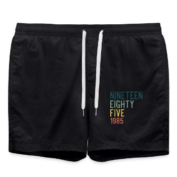 Vintage 1985 85 Birthday Retro Vintage Gift - Swim Trunks - black - Front - AI Model Male 185 light (185cm)