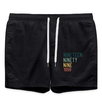 Vintage 1999 99 Birthday Retro Vintage Gift - Swim Trunks - black - Front - AI Model Male 185 light (185cm)