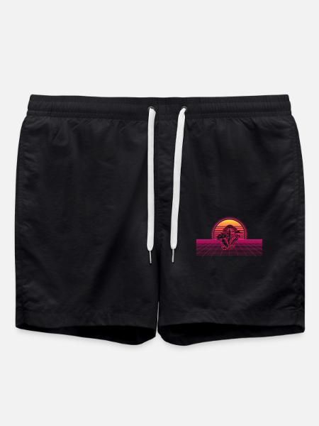 Mushroom Vaporwave - Swim Trunks - black