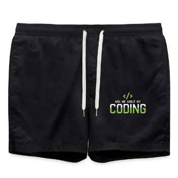 Hacking Programmer Hacker Code Coding Gift - Swim Trunks - black - Front - AI Model Male 185 light (185cm)